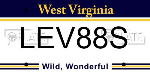 LEV88S West Virginia License Plate