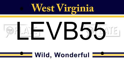 LEVB55 West Virginia License Plate