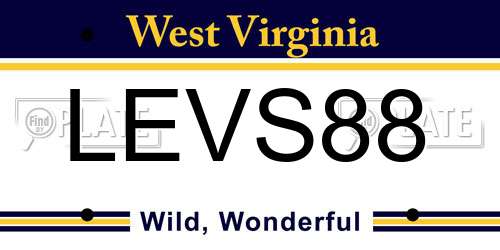 LEVS88 West Virginia License Plate