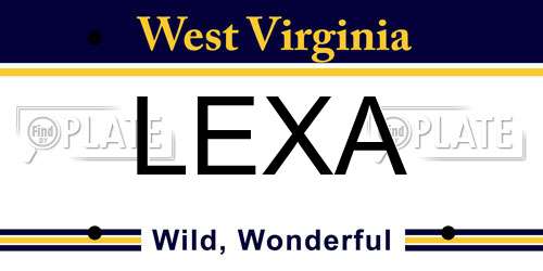 LEXA West Virginia License Plate