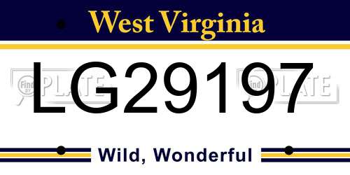LG29197 West Virginia License Plate