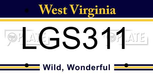 LGS311 West Virginia License Plate