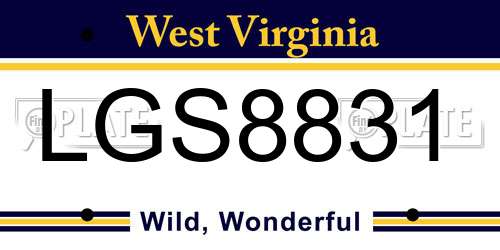 LGS8831 West Virginia License Plate