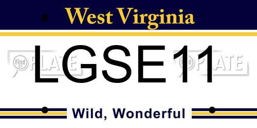 LGSE11 West Virginia License Plate
