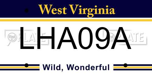 LHA09A West Virginia License Plate