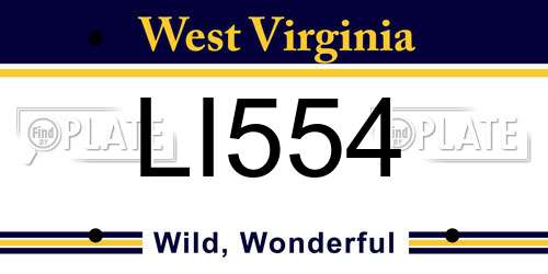 LI554 West Virginia License Plate