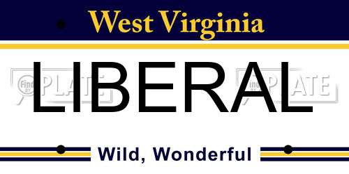 LIBERAL West Virginia License Plate