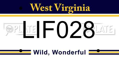 LIF028 West Virginia License Plate
