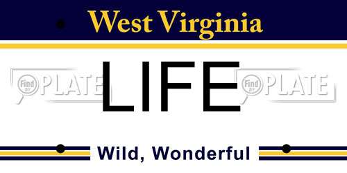 LIFE West Virginia License Plate