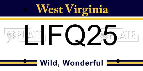 LIFQ25 West Virginia License Plate