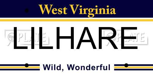 LILHARE West Virginia License Plate