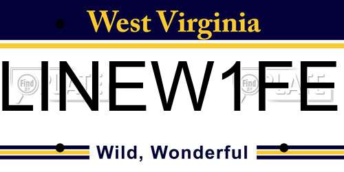 LINEW1FE West Virginia License Plate