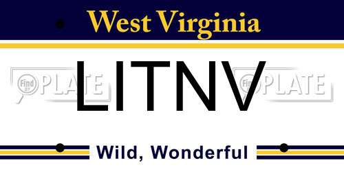 LITNV West Virginia License Plate