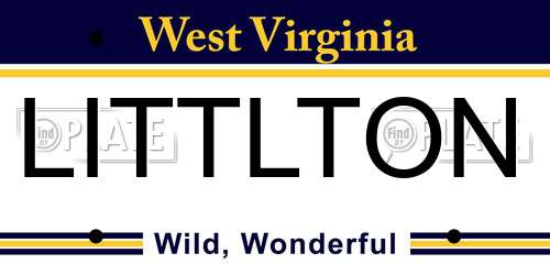 LITTLTON West Virginia License Plate