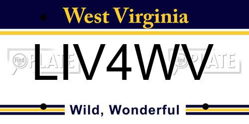 LIV4WV West Virginia License Plate