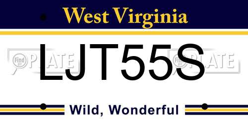 LJT55S West Virginia License Plate