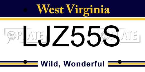 LJZ55S West Virginia License Plate