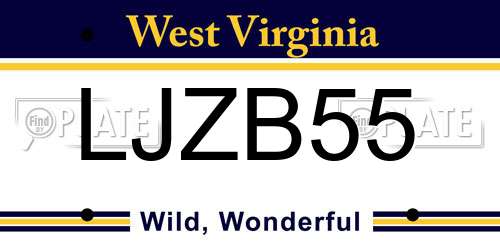 LJZB55 West Virginia License Plate