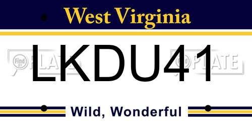 LKDU41 West Virginia License Plate