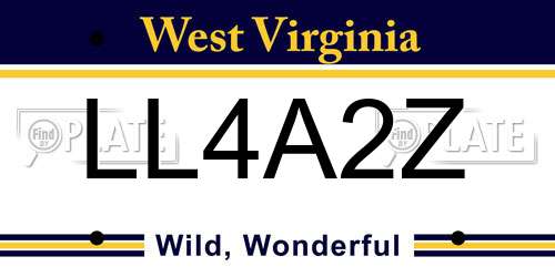 LL4A2Z West Virginia License Plate