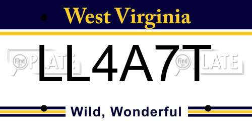 LL4A7T West Virginia License Plate