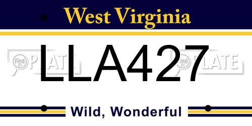 LLA427 West Virginia License Plate