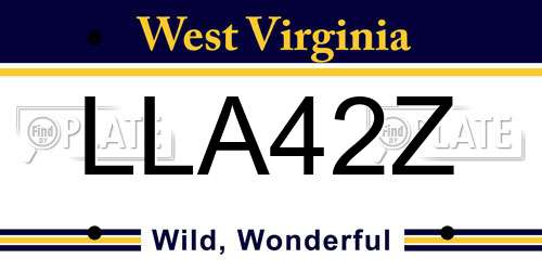 LLA42Z West Virginia License Plate