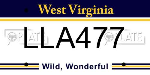 LLA477 West Virginia License Plate