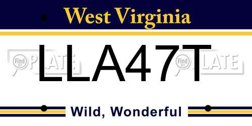 LLA47T West Virginia License Plate