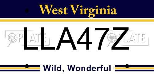 LLA47Z West Virginia License Plate