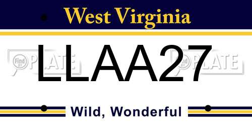 LLAA27 West Virginia License Plate
