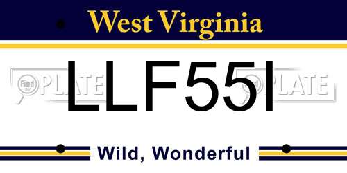 LLF55I West Virginia License Plate