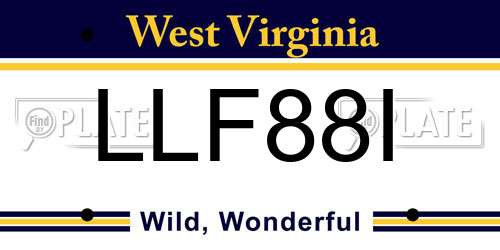 LLF88I West Virginia License Plate