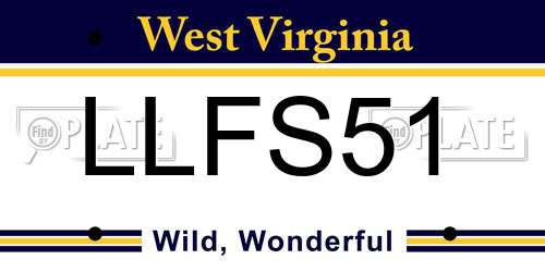 LLFS51 West Virginia License Plate