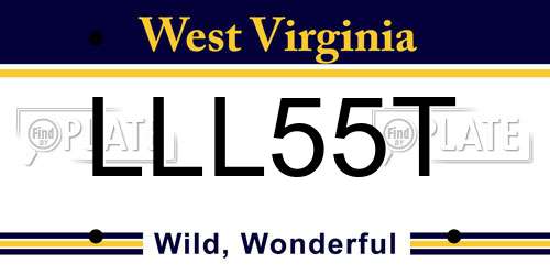 LLL55T West Virginia License Plate