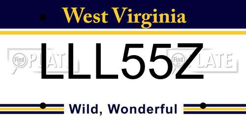 LLL55Z West Virginia License Plate