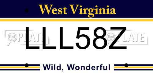 LLL58Z West Virginia License Plate