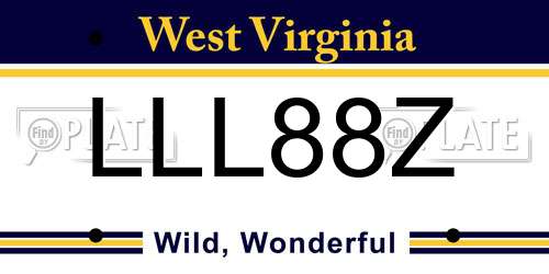 LLL88Z West Virginia License Plate