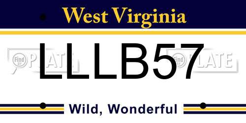 LLLB57 West Virginia License Plate