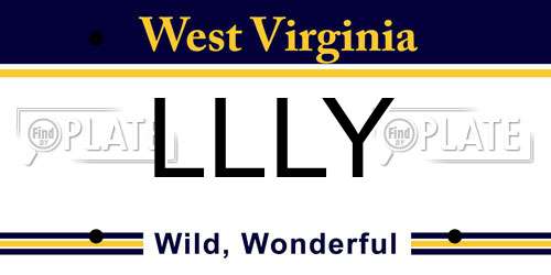 LLLY West Virginia License Plate