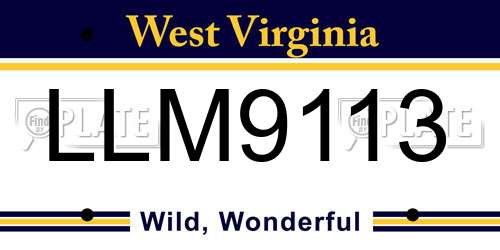 LLM9113 West Virginia License Plate