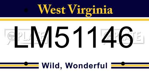 LM51146 West Virginia License Plate