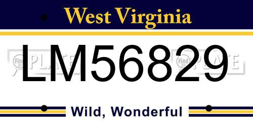 LM56829 West Virginia License Plate