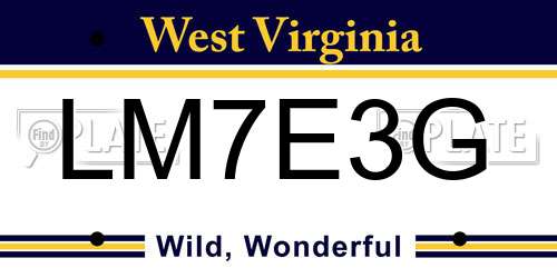LM7E3G West Virginia License Plate