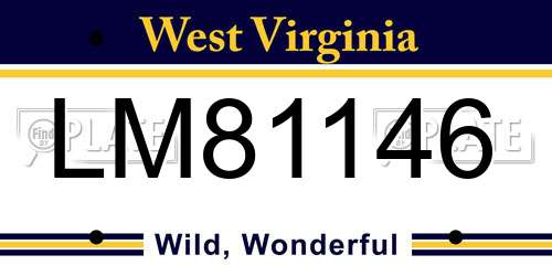 LM81146 West Virginia License Plate