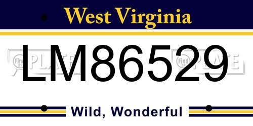 LM86529 West Virginia License Plate