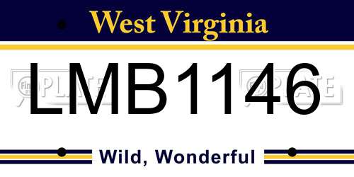 LMB1146 West Virginia License Plate