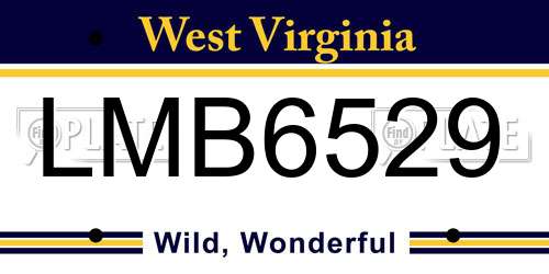 LMB6529 West Virginia License Plate