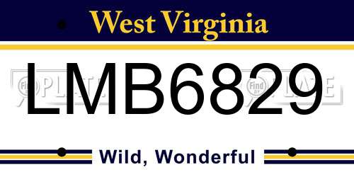 LMB6829 West Virginia License Plate
