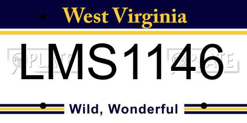 LMS1146 West Virginia License Plate